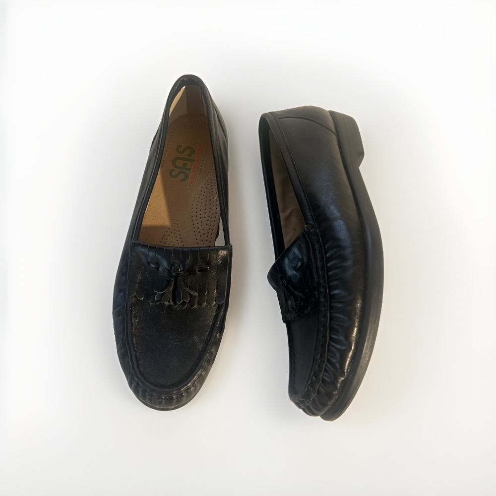 SAS Tripod Women's Black Leather Loafers Size‎ 10 Black - Picture 2 of 7